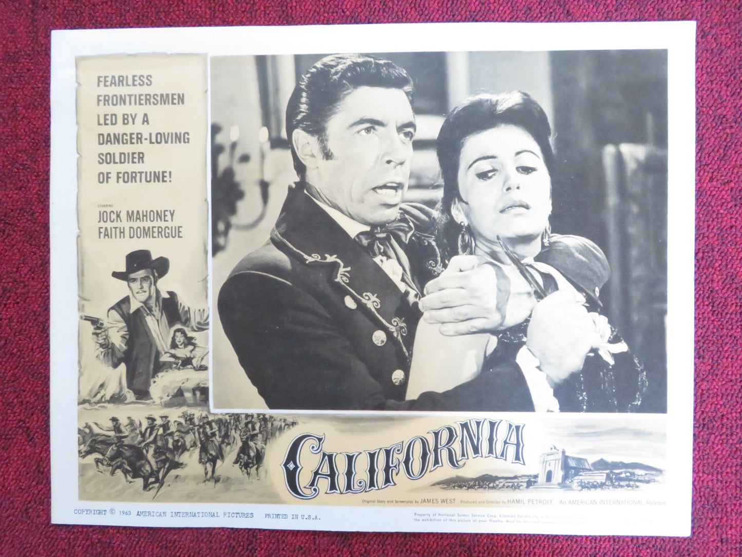 CALIFORNIA US LOBBY CARD FULL SET JOCK MAHONEY FAITH DOMERGUE 1963