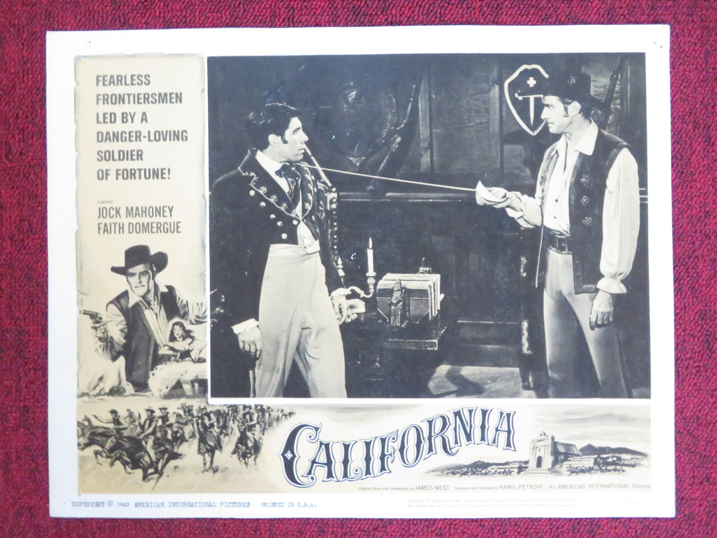 CALIFORNIA US LOBBY CARD FULL SET JOCK MAHONEY FAITH DOMERGUE 1963