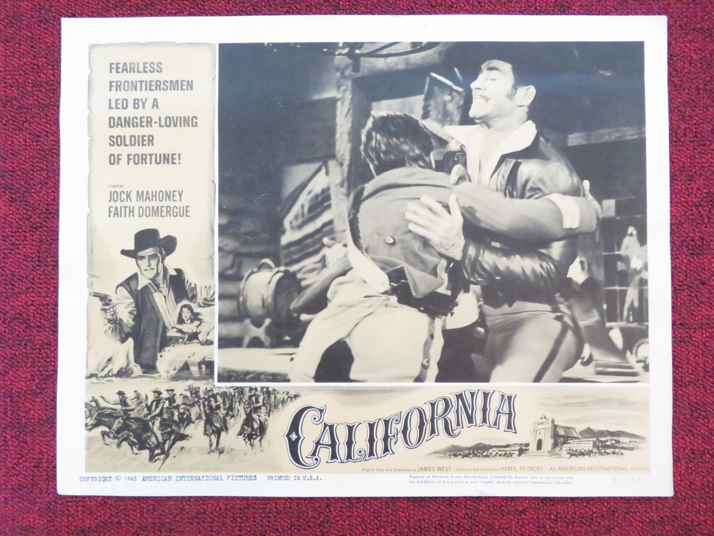 CALIFORNIA US LOBBY CARD FULL SET JOCK MAHONEY FAITH DOMERGUE 1963