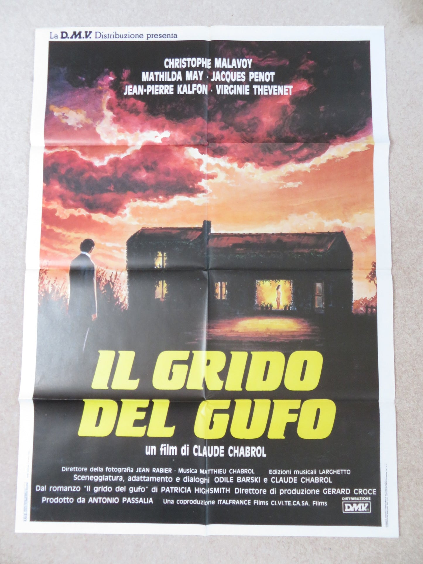 THE CRY OF THE OWL ITALIAN 2 FOGLIO POSTER CRISTOPHE MALAVOY MATHILDA MAY 1987