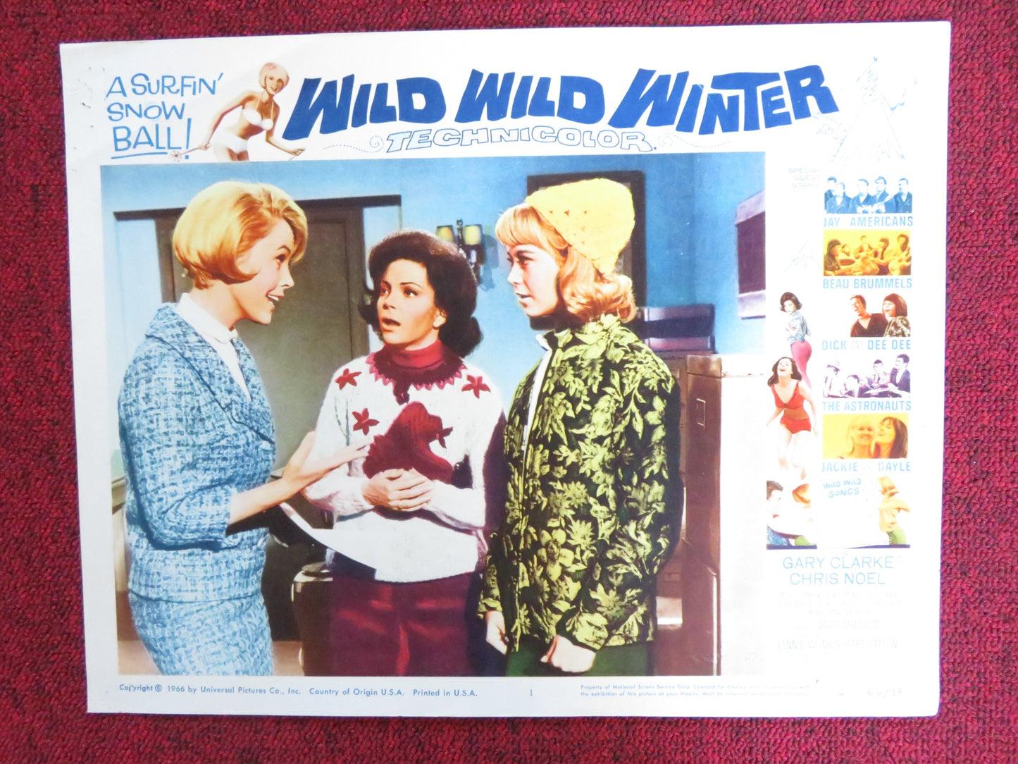 WILD WILD WINTER US LOBBY CARD FULL SET GARY CLARKE CHRIS NOEL 1966