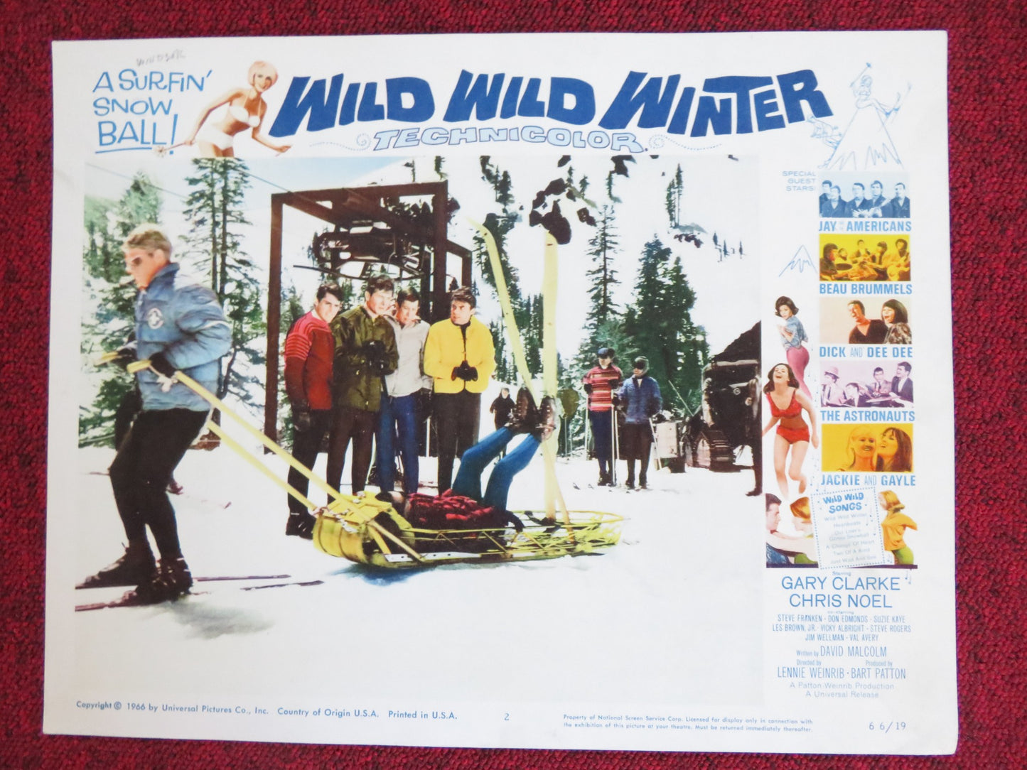 WILD WILD WINTER US LOBBY CARD FULL SET GARY CLARKE CHRIS NOEL 1966