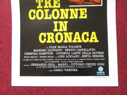 TRE COLONNE IN CRONACA ITALIAN LOCANDINA POSTER GIAN MARIA VOLONTE 1990