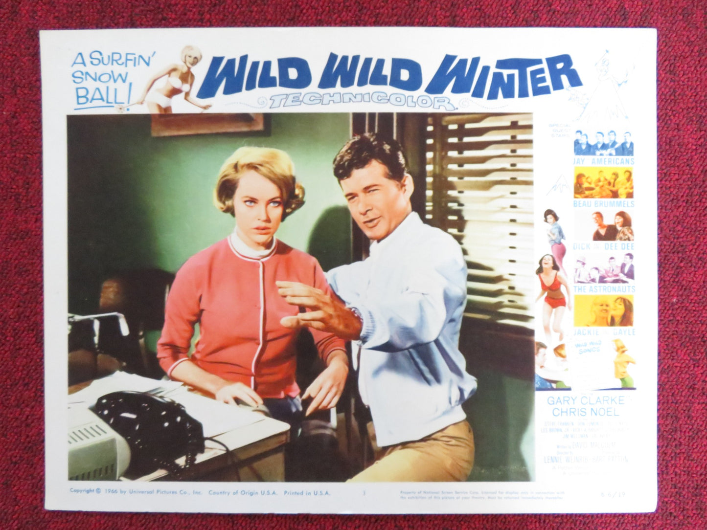 WILD WILD WINTER US LOBBY CARD FULL SET GARY CLARKE CHRIS NOEL 1966