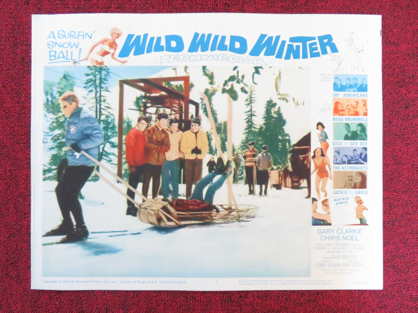 WILD WILD WINTER US LOBBY CARD FULL SET GARY CLARKE CHRIS NOEL 1966