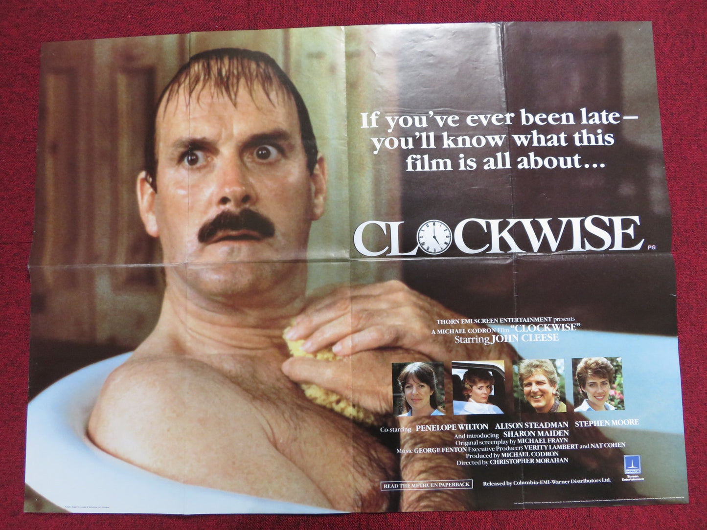 CLOCKWISE UK QUAD POSTER FOLDED JOHN CLEESE PENNYLEATHERBARROW 1986