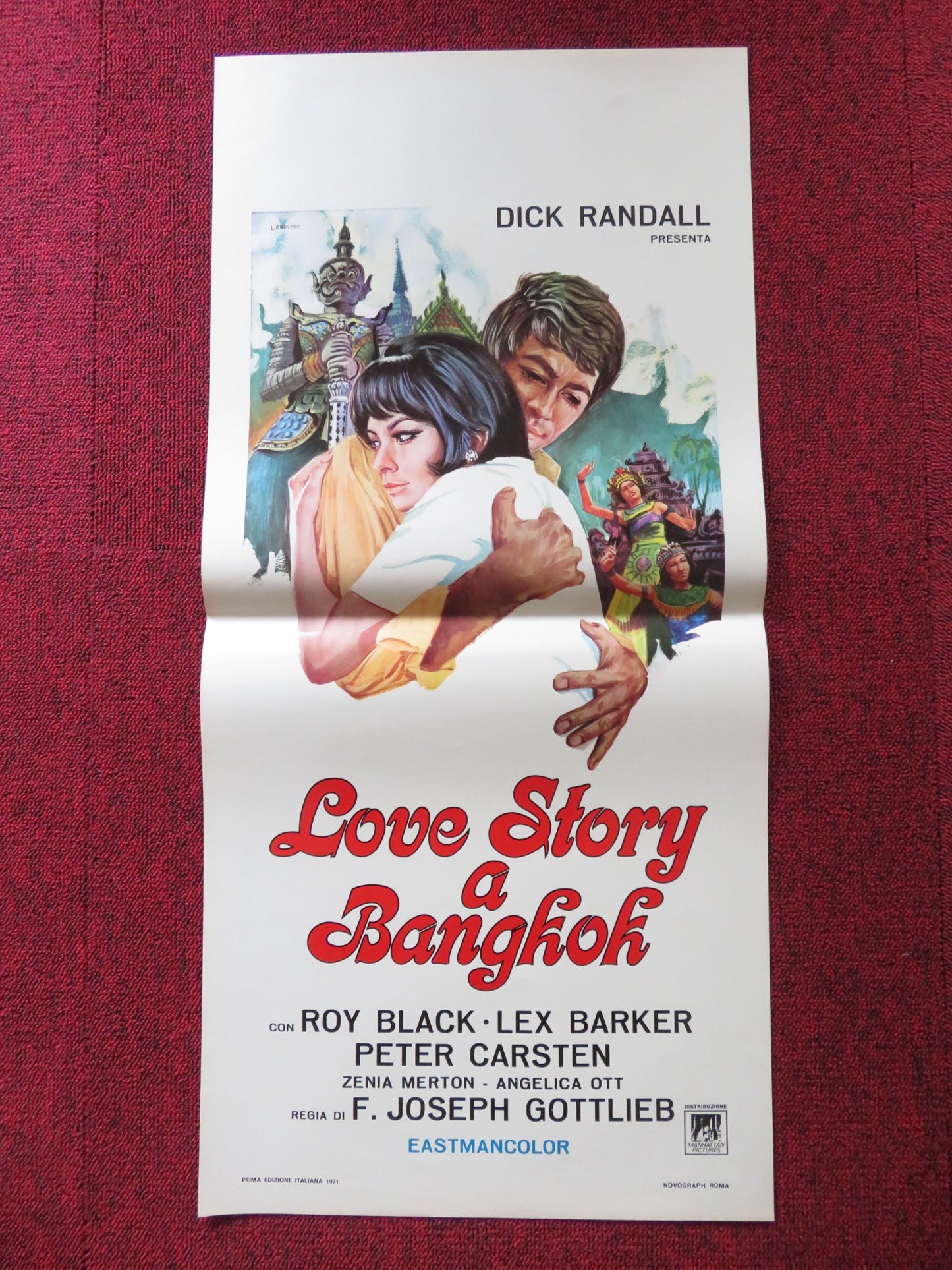 LOVE STORY A BANGKOK ITALIAN LOCANDINA POSTER ROY BLACK / LEX BARKER 1970