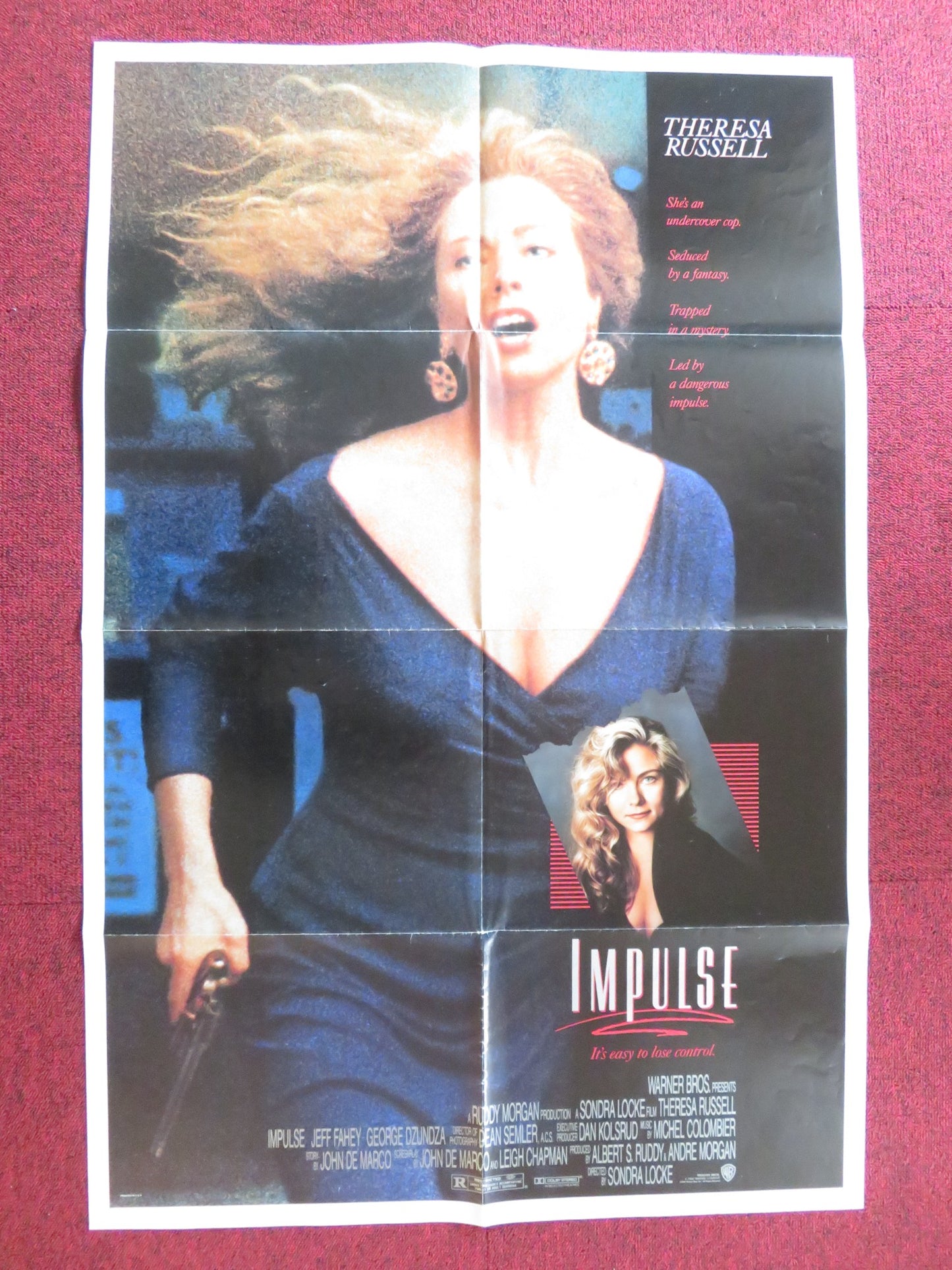 IMPULSE FOLDED US ONE SHEET POSTER THERESA RUSSELL JEFF FAHEY 1990