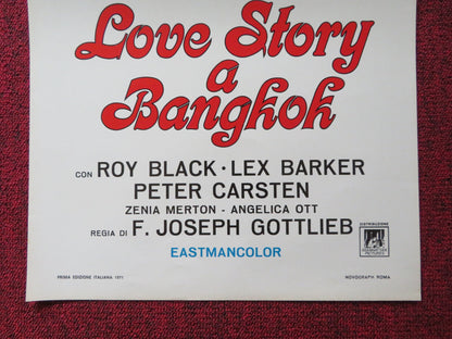 LOVE STORY A BANGKOK ITALIAN LOCANDINA POSTER ROY BLACK / LEX BARKER 1970