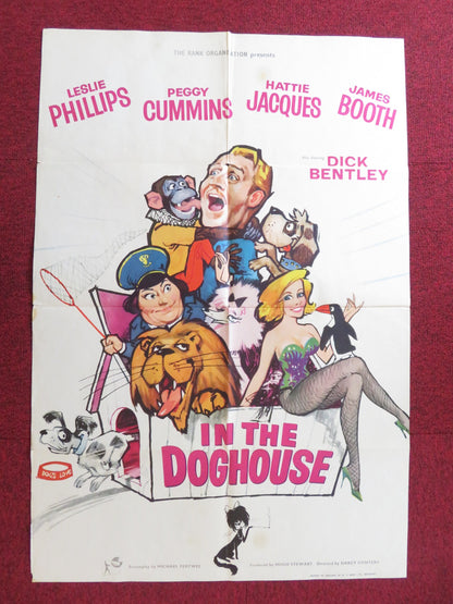 IN THE DOGHOUSE FOLDED US ONE SHEET POSTER LESLIE PHILLIPS PEGGY CUMMINS 1961