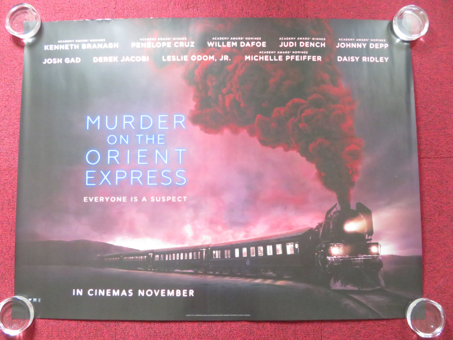 MURDER ON THE ORIENT EXPRESS UK QUAD (30"x 40") ROLLED POSTER K. BRANAGH 2017