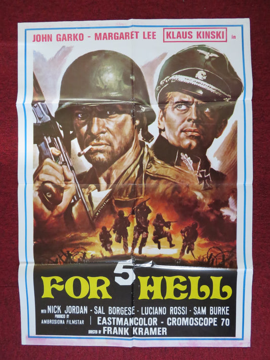 FIVE FOR HELL FOLDED LEBANESE POSTER GIANNI GARKO MARGARET LEE 1969