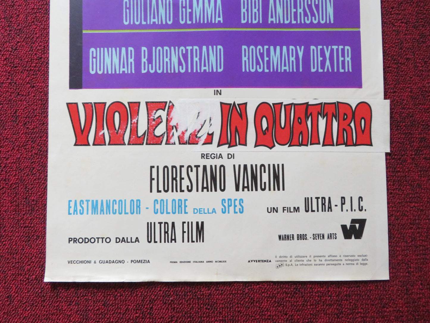 BLOW HOT BLOW COLD - A ITALIAN LOCANDINA POSTER GIULIANO GEMMA B. ANDERSSON 1969