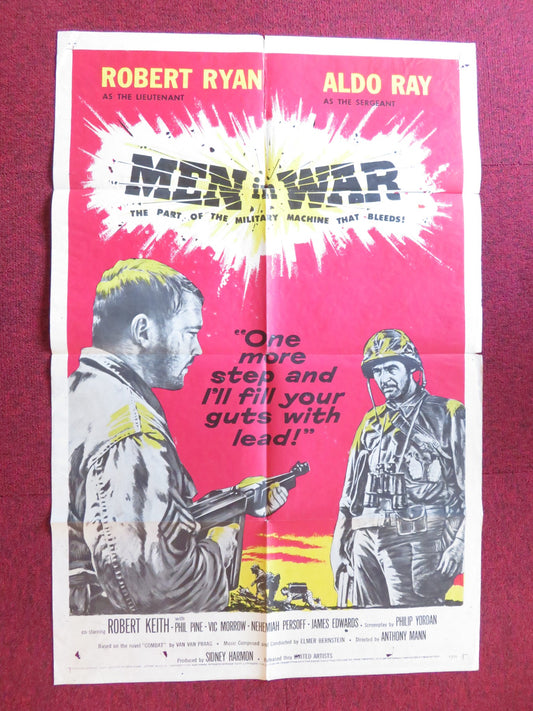 MEN IN WAR FOLDED US ONE SHEET POSTER ROBERT RYAN ALDO RAY 1957