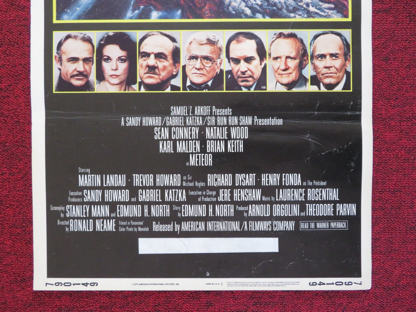 METEOR US INSERT (14"x 36") POSTER MARTIN LANDAU TREVOR HOWARD 1979