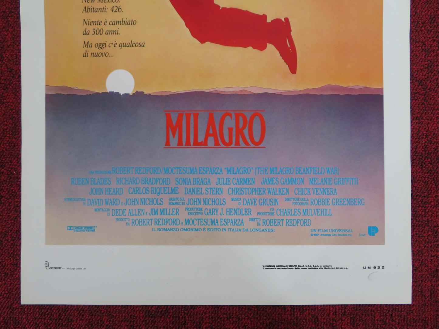 THE MILAGRO BEANFIELD WAR ITALIAN LOCANDINA POSTER RUBEN BLADES BRADFORD 1988