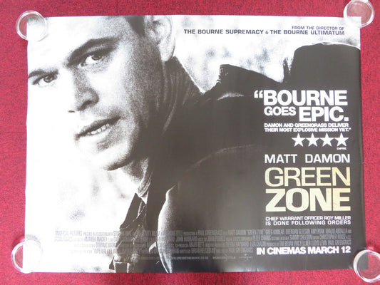 GREEN ZONE UK QUAD (30"x 40") ROLLED POSTER MATT DAMON IGAL NAOR 2010