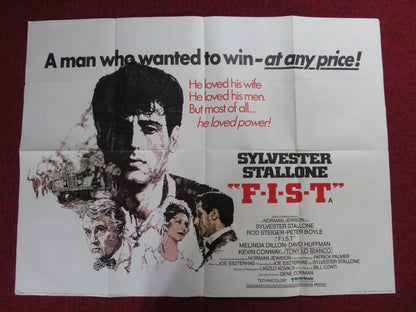 F.I.S.T UK QUAD POSTER FOLDED SYLVESTER STALLONE ROD STEIGER 1978