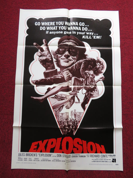 EXPLOSION FOLDED US ONE SHEET POSTER DON STROUD GORDON THOMSON 1970