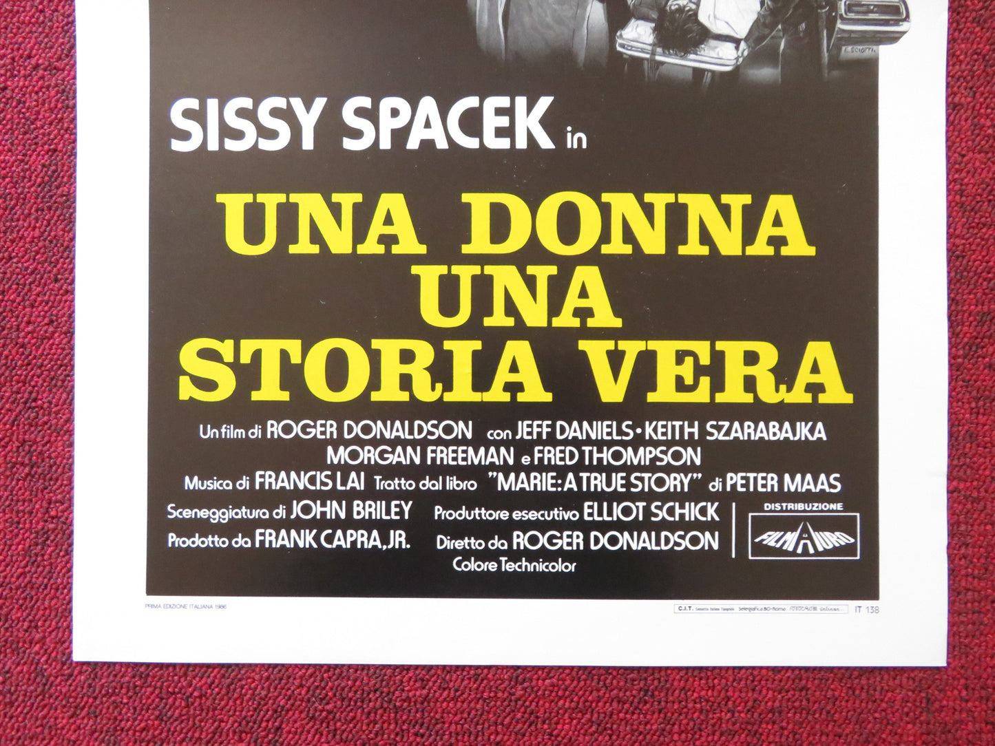 UNA DONNA UNA STORIA VERA ITALIAN LOCANDINA POSTER SISSY SPACEK M. FREEMAN 1985