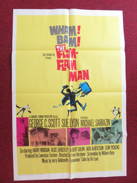 THE FLIM-FLAM MAN FOLDED US ONE SHEET POSTER GEORGE C. SCOTT SUE LYON 1967