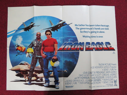 IRON EAGLE UK QUAD POSTER FOLDED JASON GEDRICK LOUIS GOSSETT JR. SUCHET 1986