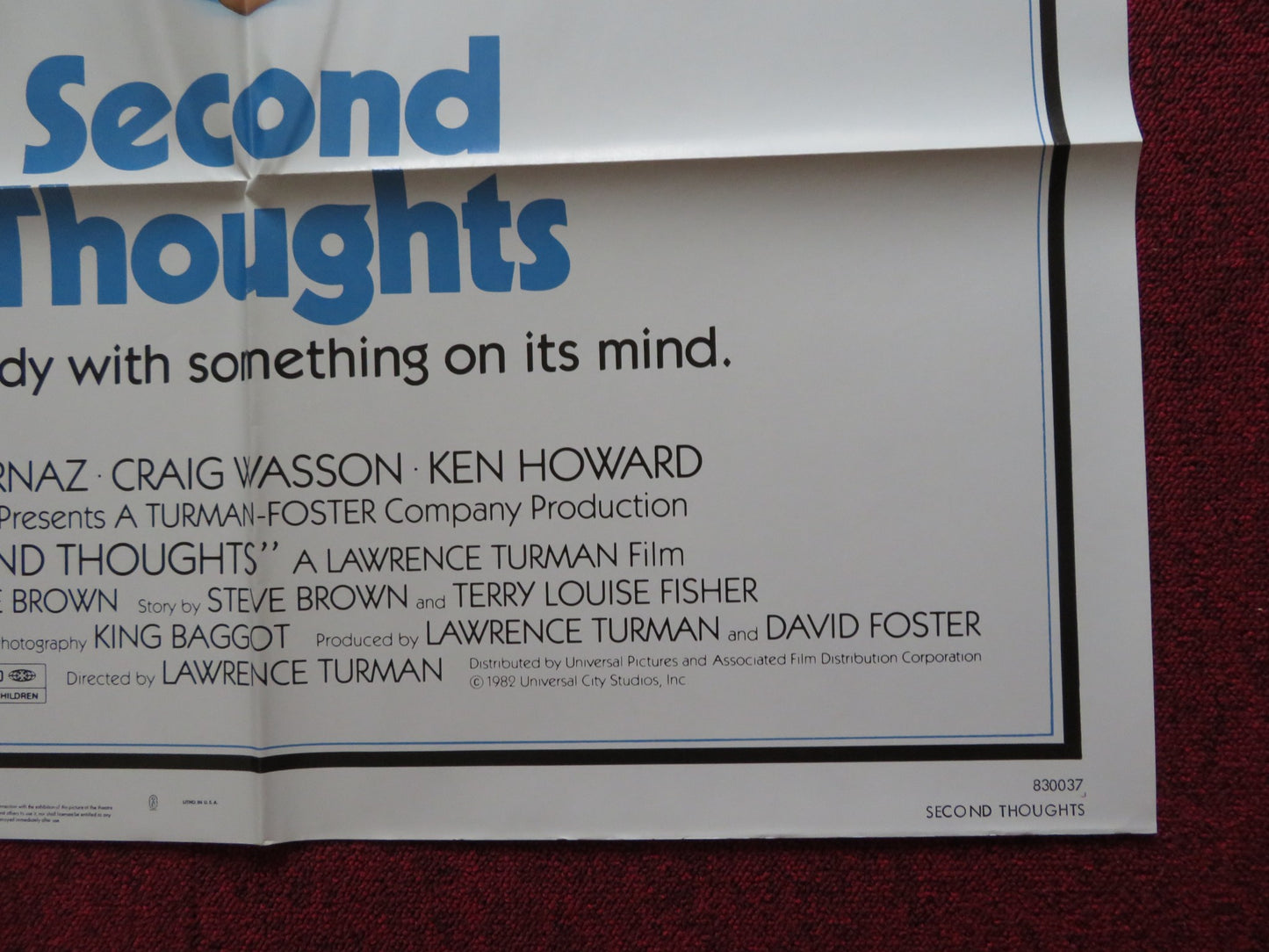 SECOND THOUGHTS FOLDED US ONE SHEET POSTER LUCIE ARNAZ CRAIG WASSON 1982