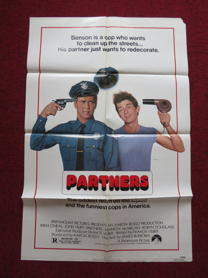 PARTNERS FOLDED US ONE SHEET POSTER RYAN O'NEAL JOHN HURT 1982