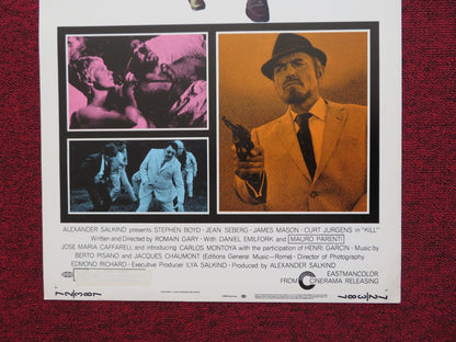 KILL! KILL! KILL! US INSERT (14"x 36") POSTER STEPHEN BOYD JAMES MASON 1972