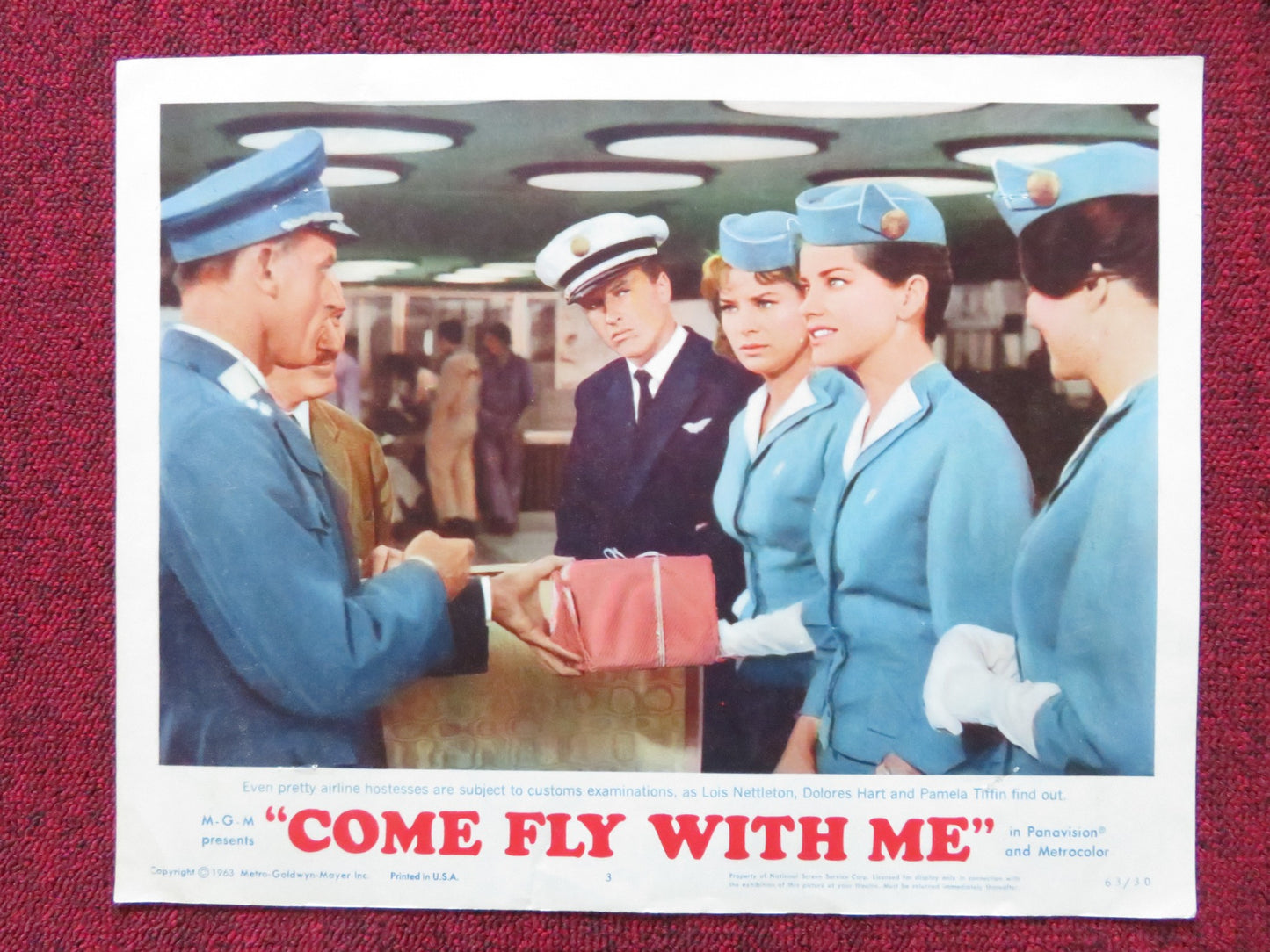 COME FLY WITH ME US LOBBY CARD FULL SET HUGH O'BRIAN PAMELA TIFFIN 1963