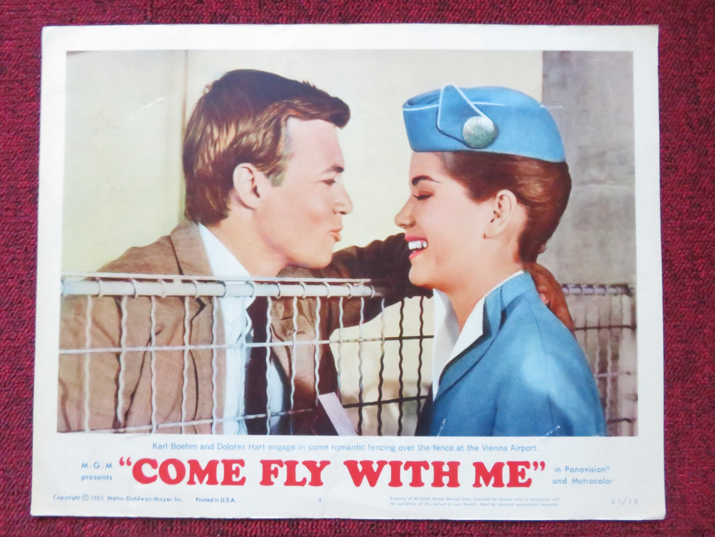 COME FLY WITH ME US LOBBY CARD FULL SET HUGH O'BRIAN PAMELA TIFFIN 1963