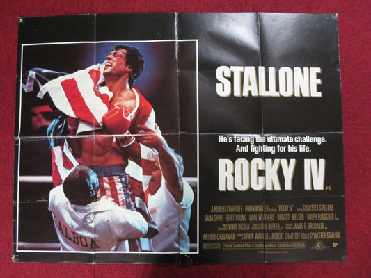 ROCKY IV UK QUAD POSTER FOLDED SYLVESTER STALLONE DOLPH LUNDGREN 1985