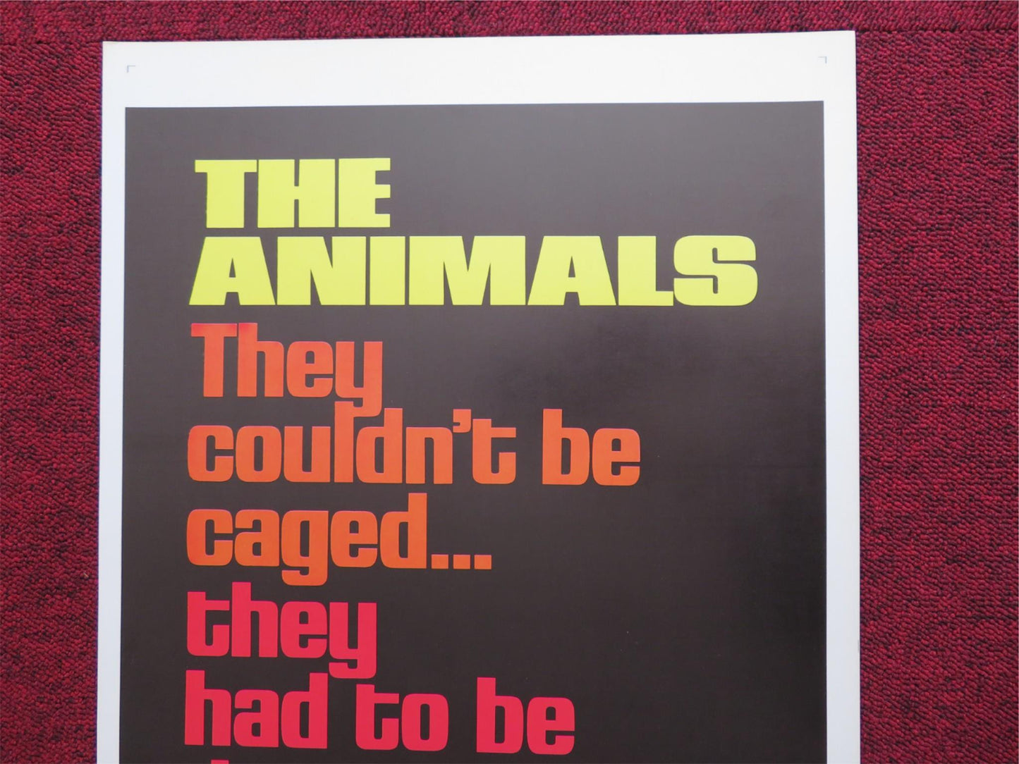 THE ANIMALS US INSERT (14"x 36") POSTER HENRY SILVA KEENAN WYNN 1971