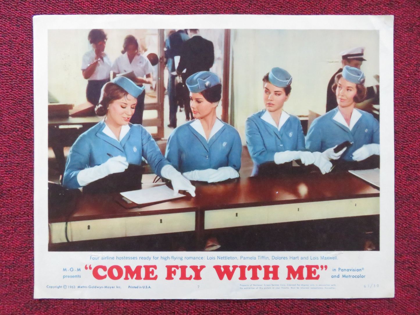 COME FLY WITH ME US LOBBY CARD FULL SET HUGH O'BRIAN PAMELA TIFFIN 1963