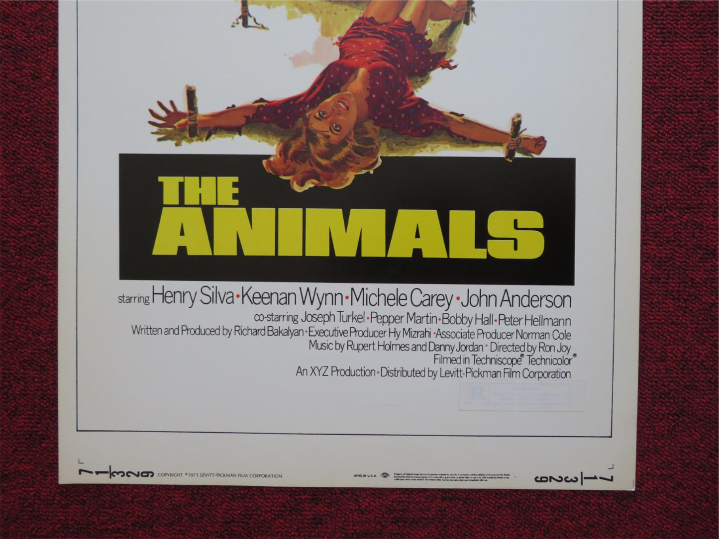 THE ANIMALS US INSERT (14"x 36") POSTER HENRY SILVA KEENAN WYNN 1971