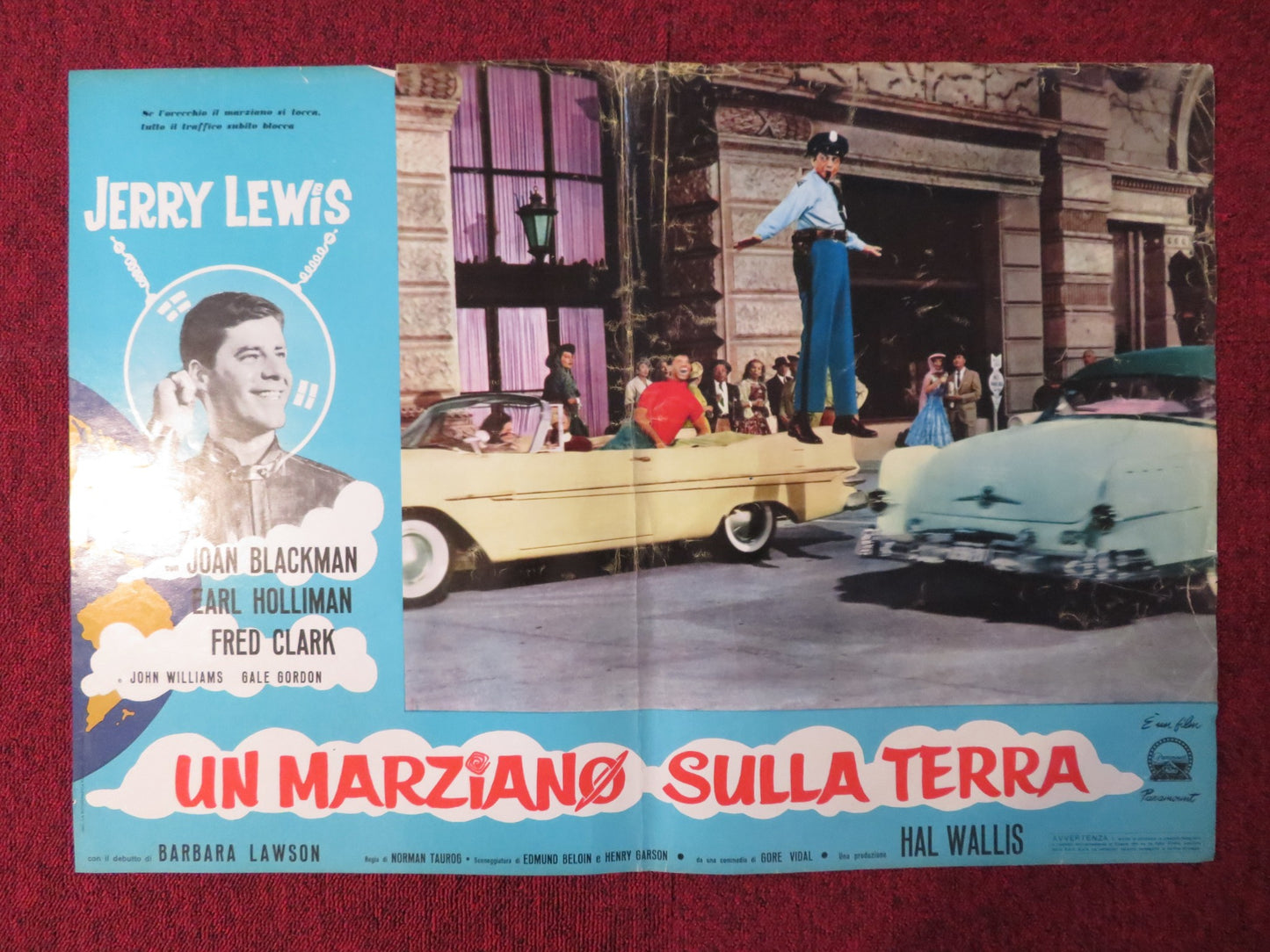 VISIT TO A SMALL PLANET - B ITALIAN FOTOBUSTA POSTER JERRY LEWIS BLACKMAN 1960