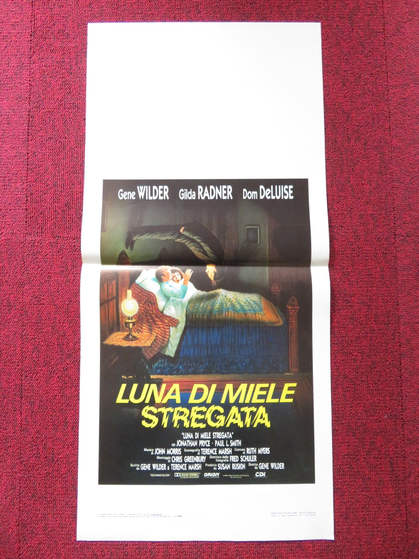 HAUNTED HONEYMOON ITALIAN LOCANDINA POSTER GENE WILDER DOM DELUISE 1986