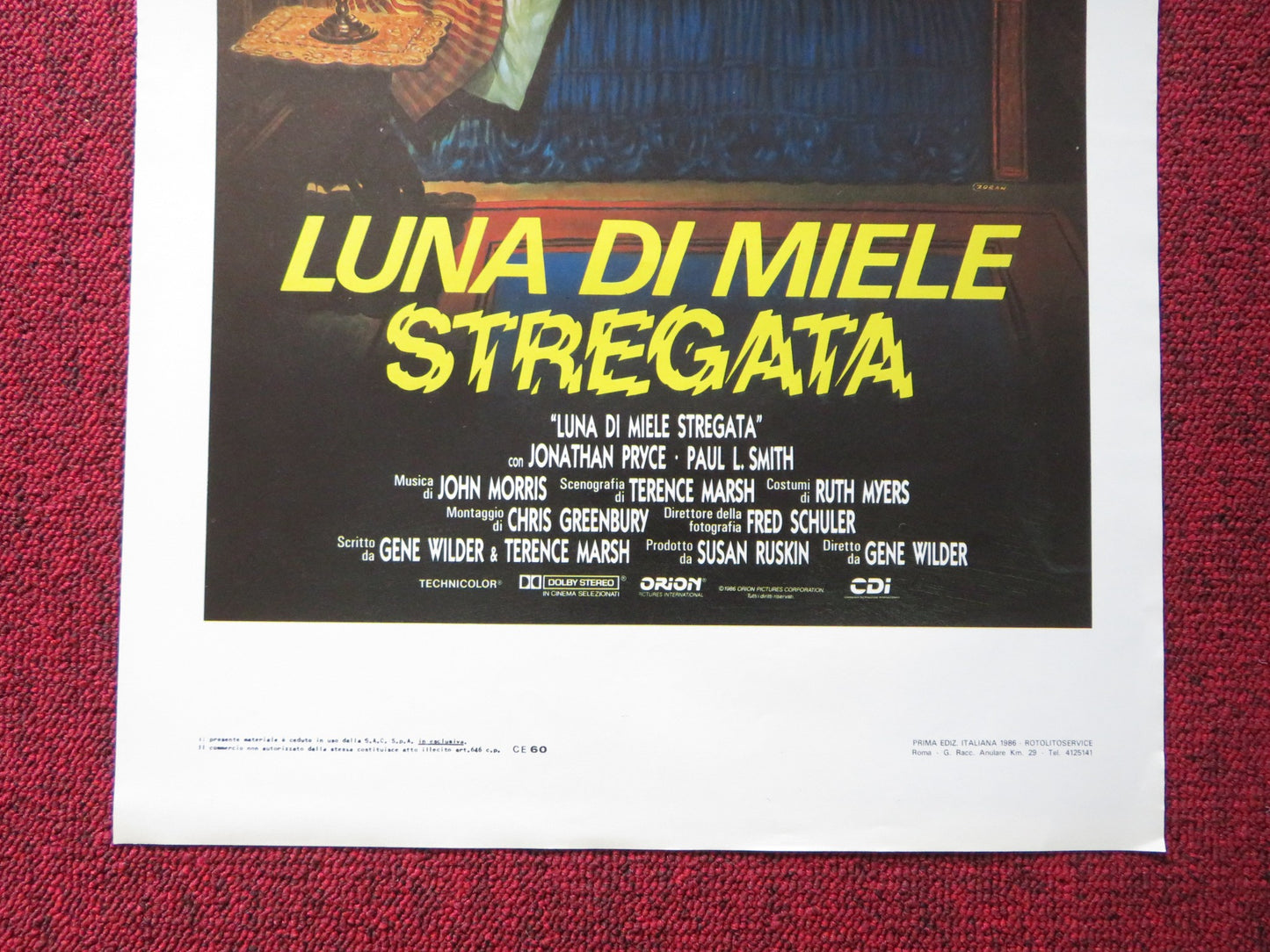 HAUNTED HONEYMOON ITALIAN LOCANDINA POSTER GENE WILDER DOM DELUISE 1986