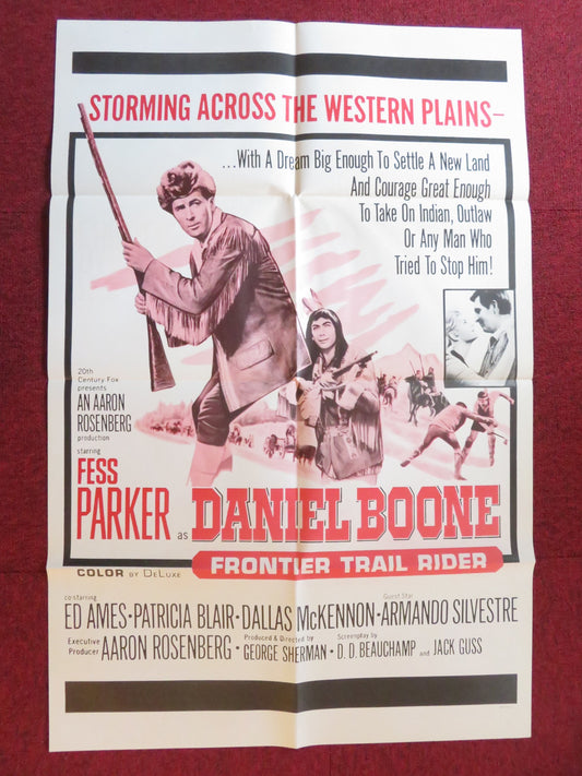 DANIEL BOONE: FRONTIER TRAIL RIDER FOLDED US ONE SHEET POSTER FESS PARKER 1966