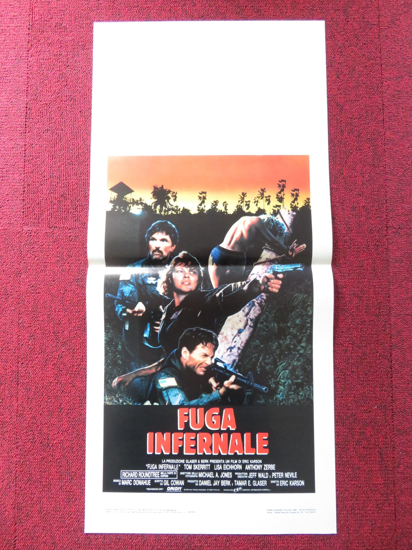 OPPOSING FORCE ITALIAN LOCANDINA POSTER TOM SKERRITT LISA EICHHORN 1986