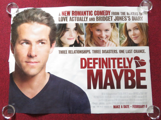 DEFINITELY, MAYBE UK QUAD ROLLED POSTER RYAN REYNOLDS ELIZABETH BANKS  2008