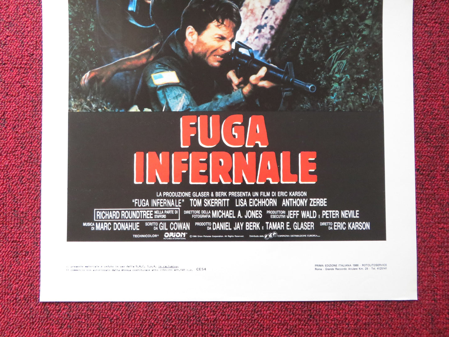 OPPOSING FORCE ITALIAN LOCANDINA POSTER TOM SKERRITT LISA EICHHORN 1986