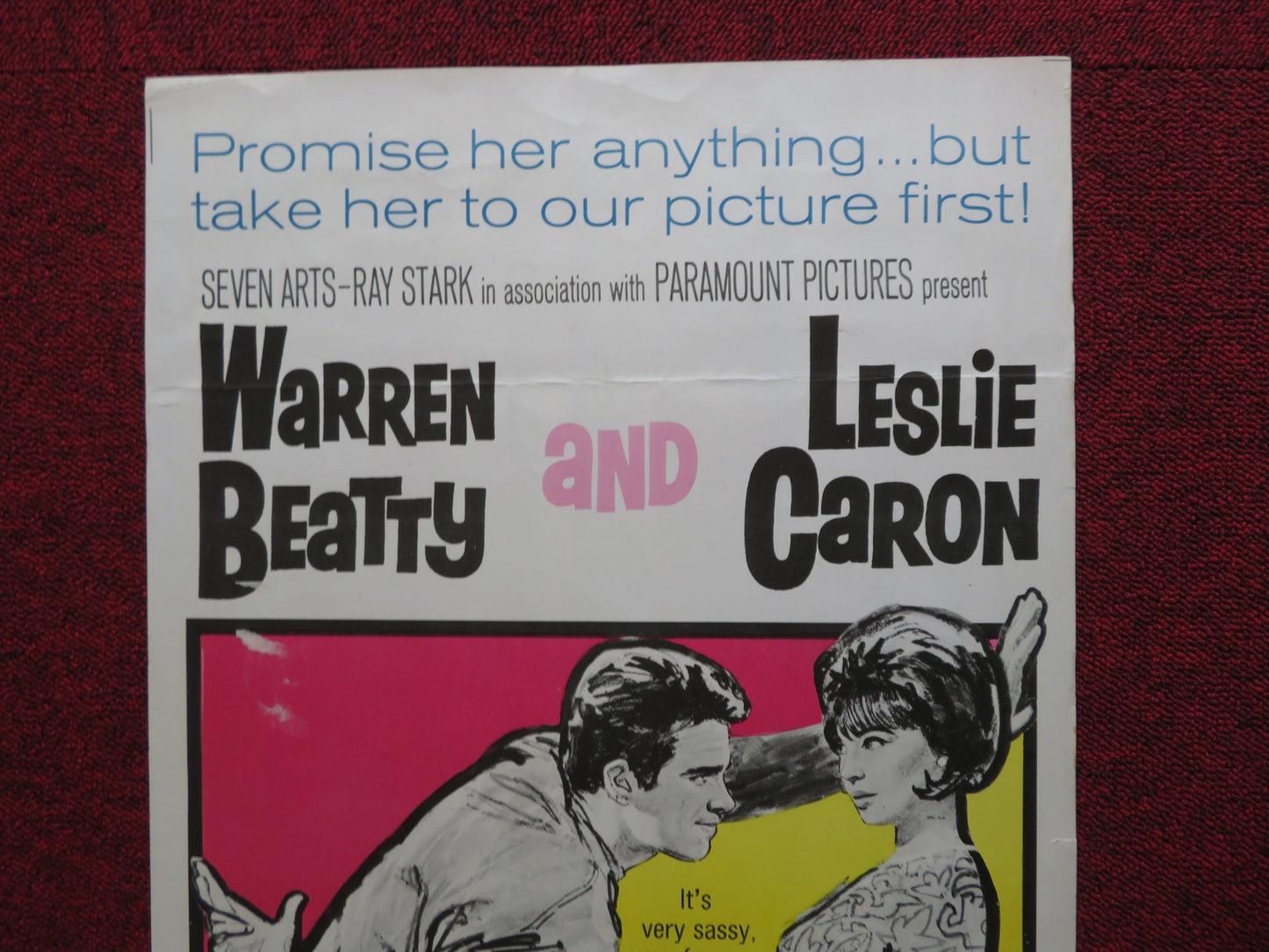 PROMISE HER ANYTHING US INSERT (14"x 36") POSTER WARREN BEATTY LESLIE CARON 1966