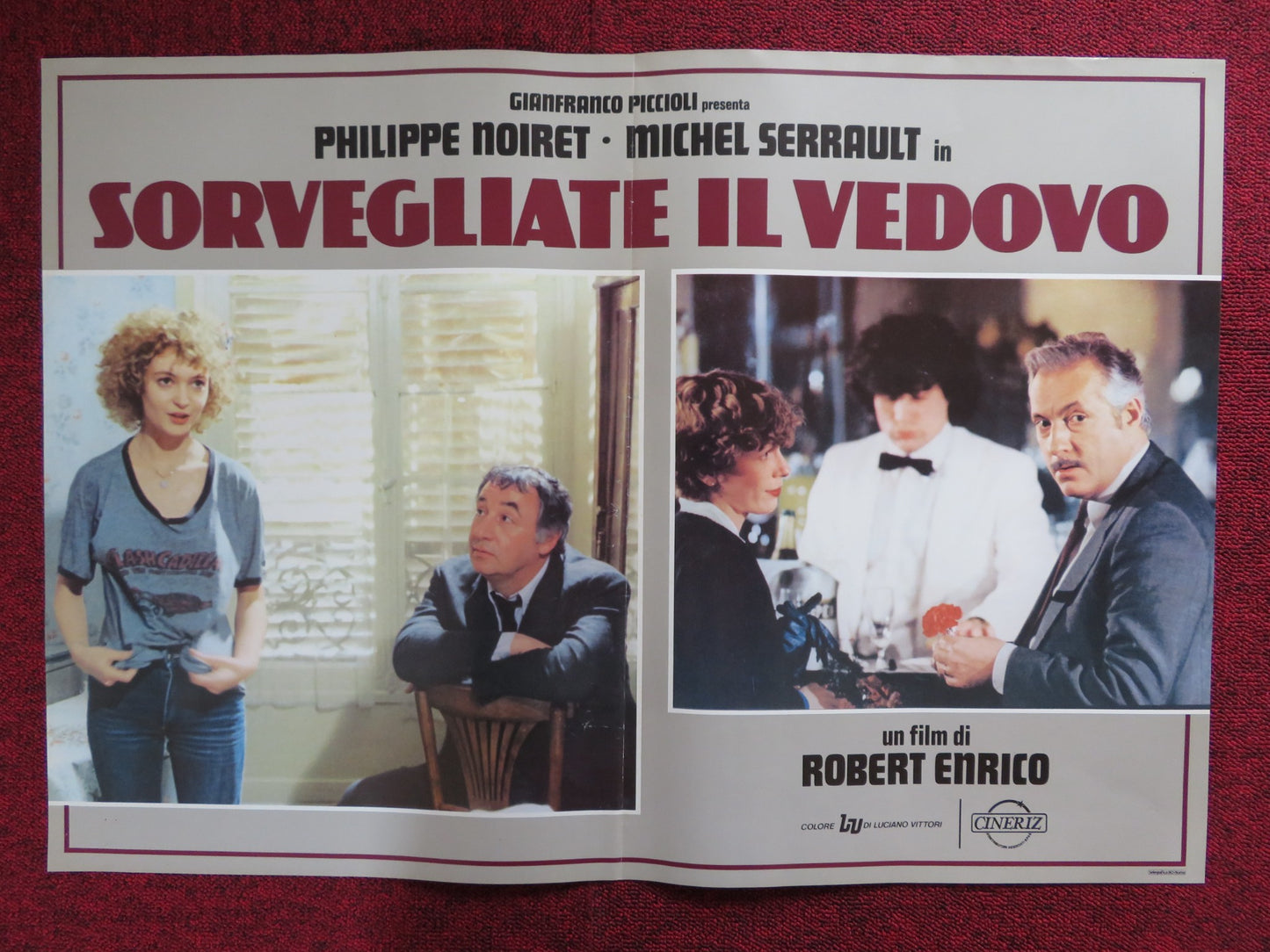 SORVEGLIATE IL VEDOVO - A ITALIAN FOTOBUSTA POSTER P. NOIRET M. SERRAULT 1980