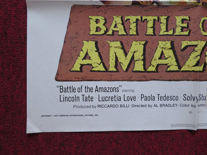 BATTLE OF THE AMAZONS FOLDED US ONE SHEET POSTER LINCOLN TATE LUCRETIA LOVE 1973