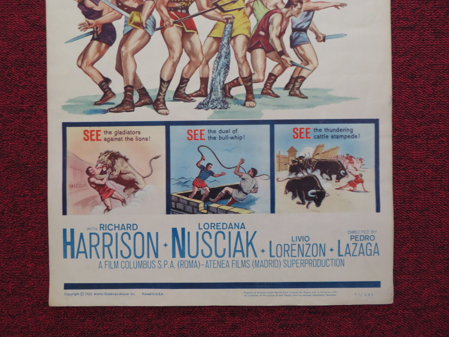 GLADIATORS 7 US INSERT (14"x 36") POSTER RICHARD HARRISON 1963