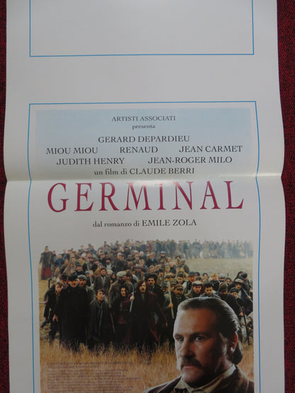 GERMINAL ITALIAN LOCANDINA POSTER GERARD DEPARDIEU MIOU MIOU 1994