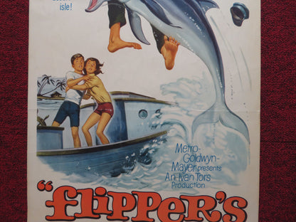 FLIPPER'S NEW ADVENTURE US INSERT (14"x 36") POSTER LUKE HALPIN BRIAN KELLY 1964