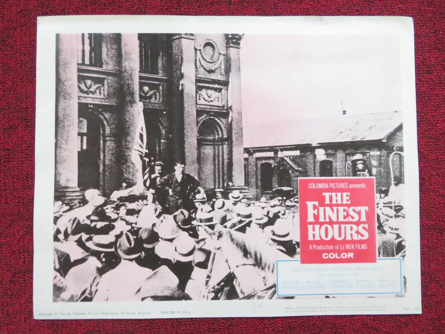 THE FINEST HOURS US LOBBY CARD FULL SET ORSON WELLES WINSTON CHURCHILL 1964