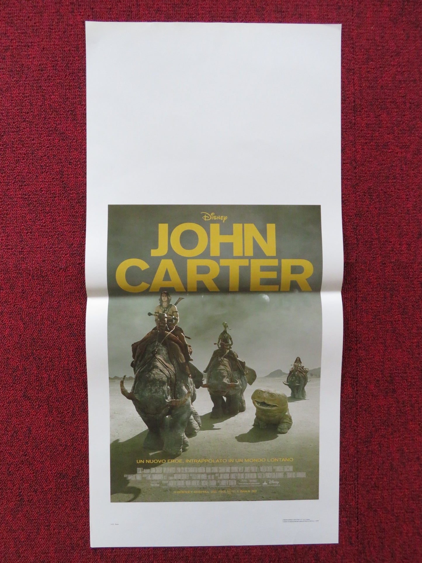 JOHN CARTER ITALIAN LOCANDINA POSTER DISNEY TAYLOR KITSCH LYNN COLLINS 2012